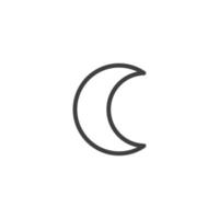 Vector sign of the moon symbol is isolated on a white background. moon icon color editable.