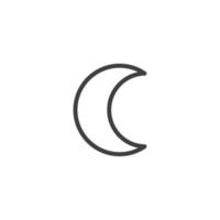 el signo vectorial del símbolo de la luna está aislado en un fondo blanco. color del icono de la luna editable. vector