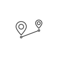 Vector sign of the Path route symbol is isolated on a white background. Path route icon color editable.