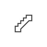 Vector sign of the stairs symbol is isolated on a white background. stairs icon color editable.