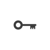 Vector sign of the Key symbol is isolated on a white background. Key icon color editable.