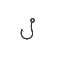 Vector sign of the fishing hook symbol is isolated on a white background. fishing hook icon color editable.