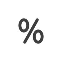 Vector sign of the Percentage symbol is isolated on a white background. Percentage icon color editable.