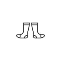 Vector sign of the socks symbol is isolated on a white background. socks icon color editable.