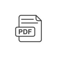 Vector sign of the pdf symbol is isolated on a white background. pdf icon color editable.