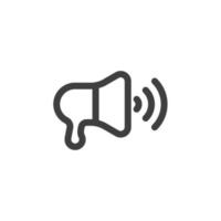 Vector sign of the Megaphone symbol is isolated on a white background. Megaphone icon color editable.