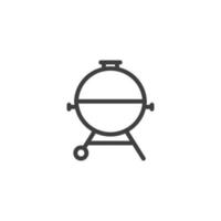 el signo vectorial del símbolo de la parrilla de barbacoa está aislado en un fondo blanco. color de icono de parrilla de barbacoa editable. vector
