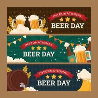 Collection of International Beer Day Banner vector