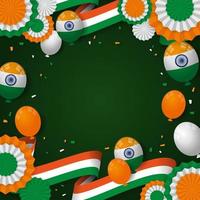 India Independence Day Background with Green and Orange Color Scheme vector