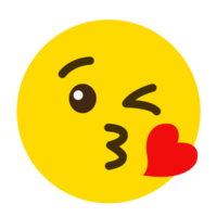 visage jaune emoji baiser fichier png