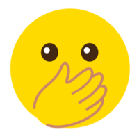 Yellow-faced hand-to-mouth emoji PNG file