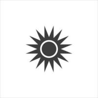 el signo vectorial del símbolo del sol está aislado en un fondo blanco. color del icono del sol editable. vector