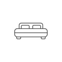 Vector sign of the bed symbol is isolated on a white background. bed icon color editable.