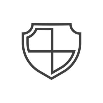 Vector sign of the shield symbol is isolated on a white background. shield icon color editable.