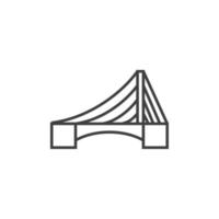 el signo vectorial del símbolo del puente está aislado en un fondo blanco. color del icono del puente editable. vector