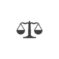 Vector sign of the Law scale symbol is isolated on a white background. Law scale icon color editable.