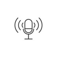 Vector sign of the podcast symbol is isolated on a white background. podcast icon color editable.