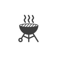 el signo vectorial del símbolo de la parrilla de barbacoa está aislado en un fondo blanco. color de icono de parrilla de barbacoa editable. vector