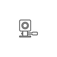 Vector sign of the action camera symbol is isolated on a white background. action camera icon color editable.