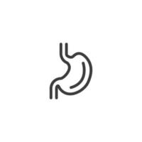 Vector sign of the stomach symbol is isolated on a white background. stomach icon color editable.