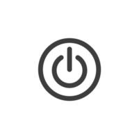 Vector sign of the power button symbol is isolated on a white background. power button icon color editable.