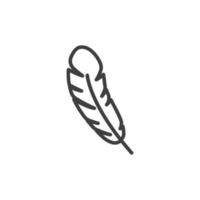 Vector sign of the feather symbol is isolated on a white background. feather icon color editable.