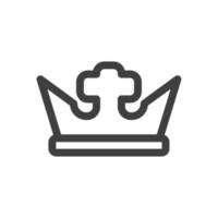 Vector sign of the Crown symbol is isolated on a white background. Crown icon color editable.