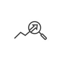 Vector sign of the Analysis symbol is isolated on a white background. Analysis icon color editable.