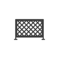 Vector sign of the Fence symbol is isolated on a white background. Fence icon color editable.