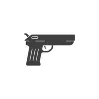 el signo vectorial del símbolo de la pistola está aislado en un fondo blanco. color de icono de pistola editable. vector