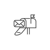 Vector sign of the mail box symbol is isolated on a white background. mail box icon color editable.