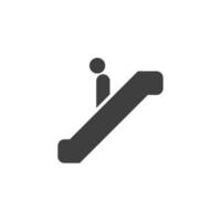 Vector sign of the Man on stairs going down symbol is isolated on a white background. Man on stairs going down icon color editable.