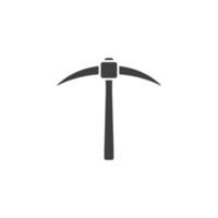 Vector sign of the Pickaxe symbol is isolated on a white background. Pickaxe icon color editable.