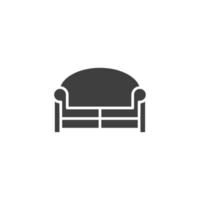 el signo vectorial del símbolo de los muebles del sofá está aislado en un fondo blanco. color de icono de muebles de sofá editable. vector