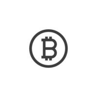 el signo vectorial del símbolo bitcoin está aislado en un fondo blanco. color de icono de bitcoin editable. vector