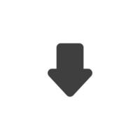 el signo vectorial del símbolo de la flecha hacia abajo está aislado en un fondo blanco. color de icono de flecha hacia abajo editable. vector