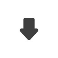 Vector sign of the down arrow symbol is isolated on a white background. down arrow icon color editable.