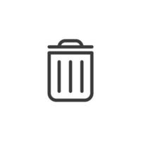 Vector sign of the trash symbol is isolated on a white background. trash icon color editable.