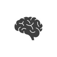 el signo vectorial del símbolo del cerebro está aislado en un fondo blanco. color del icono del cerebro editable. vector