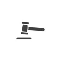 Vector sign of the Judge Gavel Auction symbol is isolated on a white background. Judge Gavel Auction icon color editable.