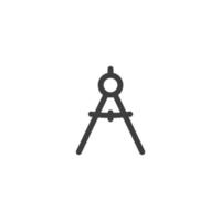 Vector sign of the compass architect symbol is isolated on a white background. compass architect icon color editable.