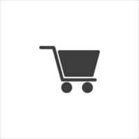 el signo vectorial del símbolo del carrito de la compra está aislado en un fondo blanco. color del icono del carrito de compras editable. vector