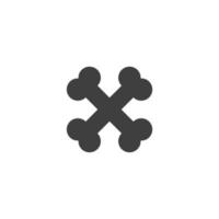 Vector sign of the dog bone symbol is isolated on a white background. dog bone icon color editable.