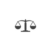 Vector sign of the Law scale symbol is isolated on a white background. Law scale icon color editable.