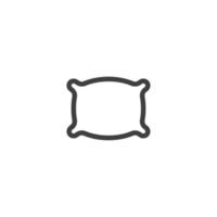 Vector sign of the pillow symbol is isolated on a white background. pillow icon color editable.