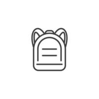 Vector sign of the School bag symbol is isolated on a white background. School bag icon color editable.