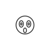 el signo vectorial del símbolo de la cara del emoticono está aislado en un fondo blanco. color de icono de cara de emoticono editable. vector