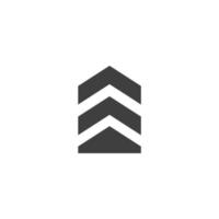 Vector sign of the Military Rank Badge Emblem symbol is isolated on a white background. Military Rank Badge Emblem icon color editable.