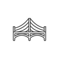 Vector sign of the bridge symbol is isolated on a white background. bridge icon color editable.