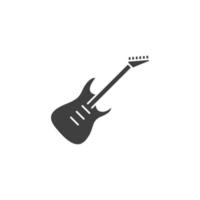 el signo vectorial del símbolo de la guitarra está aislado en un fondo blanco. color de icono de guitarra editable. vector